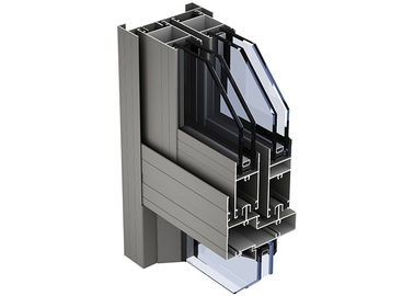 Powder Coated Aluminium Window Profiles Black Color ISO Certification